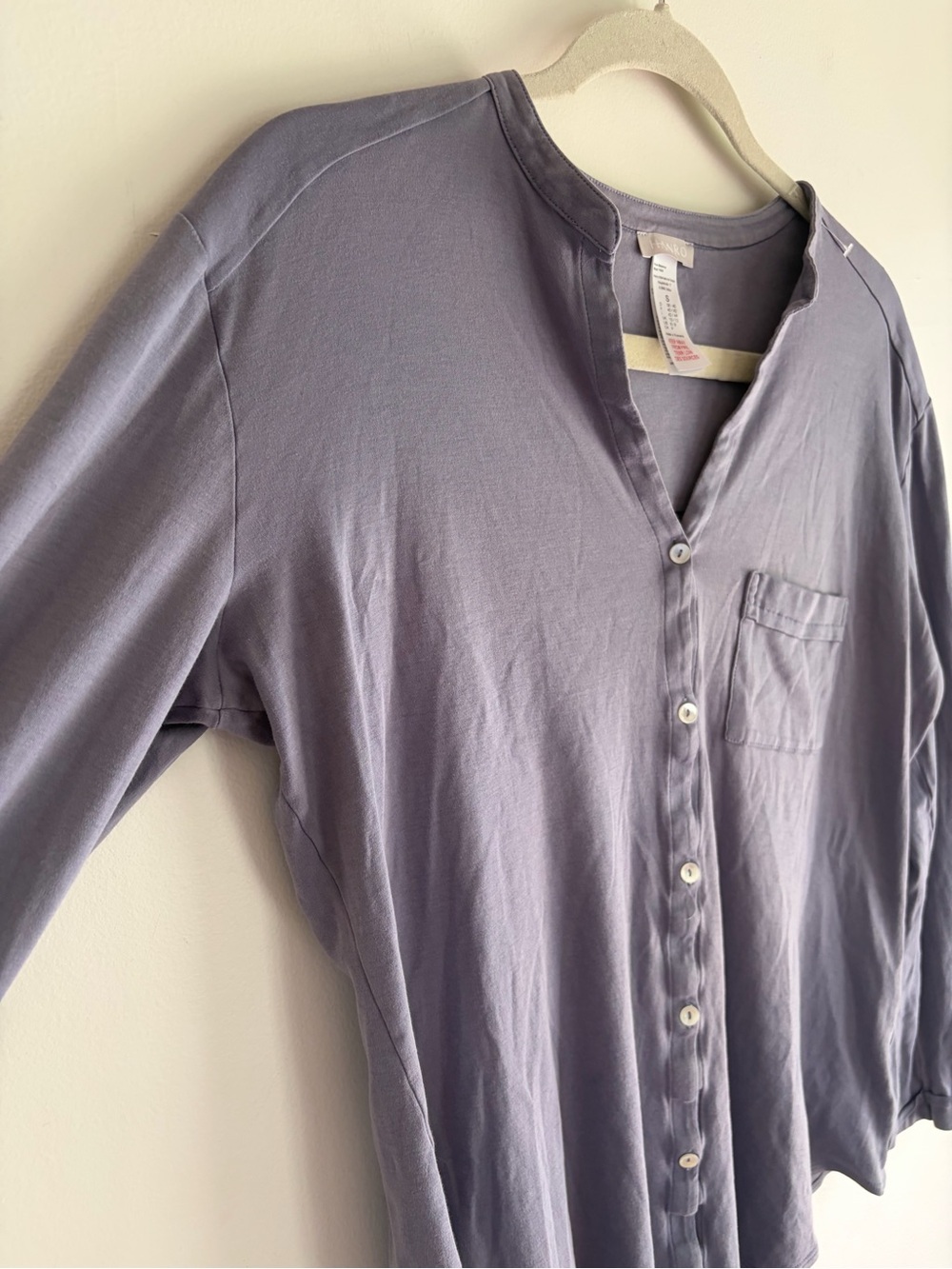 Hanro Pure Essence 100% Cotton Long Sleeve Pajama Shirt Size S - Picture 2 of 6